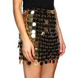 Blingbling Coins Plates Skirt Metal Shine Mini Skirt ! Sexy Body Jewelry Hot ClubWear 2209