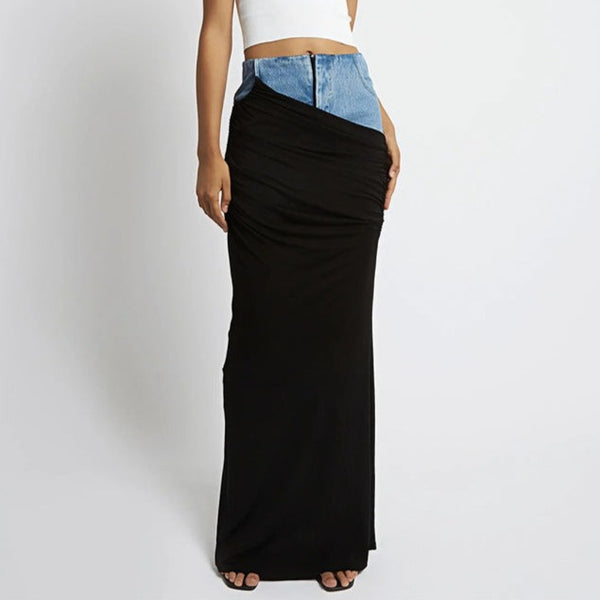 Color Contrast Sewing-on Jeans skirt! Skirt Jeans, Denim, Bottoms, Women Jeans, Femme Bottoms