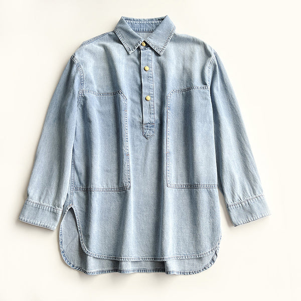 Top Quality Sophisticated Washed Pull Over Denim Jacket Top! Chic Top Jeans Jacket Loose 2206