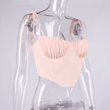 Sweet Pink Crop Slip Top! Sexy Cropped Top Teenager Club Top Cyber Celebrity Fashion 2111 - KellyModa Store