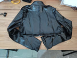 Chic Cropped Leather Jacket Top Long Sleeve! Sexy Patent Vegan PU Leather Jacket Top 2301