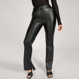 Patent Vegan PU Leather straight Leg Pants! Sexy Slip NightClub Wear Celebrity Fashion 2111 - KellyModa Store