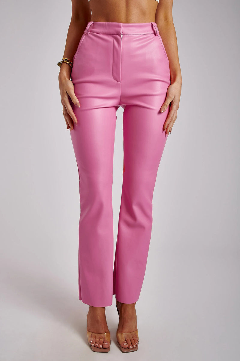 Patent Vegan PU Leather straight Leg Pants! Sexy Slip NightClub Wear Celebrity Fashion 2111 - KellyModa Store