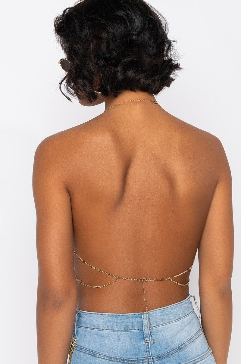 Shortest Edition Sexy Backless Halter Crop Top Bra with Flicker Sequin