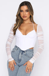 Wrinkled Mesh Halter Crop Top! Sexy See-through Cropped Top  Cyber Celebrity Fashion 2111 - KellyModa Store