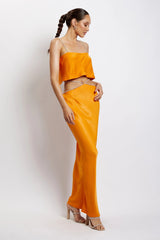 Sexy Luxury Orange Jewelry Straps Crop Top and Long Skirt 2-Piece Set! Women's Fashion 2209