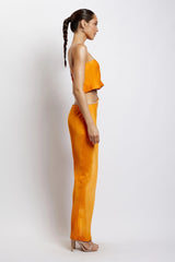 Sexy Luxury Orange Jewelry Straps Crop Top and Long Skirt 2-Piece Set! Women's Fashion 2209