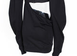 Cut Out Sexy Hooded Sweatshirt Hoodie! Sexy Cool Streetwear Celebrity Fashion 2207