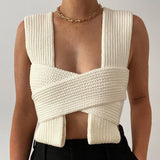 DIY Binding Belt! Crocheted Sexy Sweater Crop Top Knitwear! Sexy Sweater Top 2201