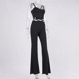 Slim Fitting Slip Top and Wide Leg Pants 2-piece Set! Sexy Tops and Pants Celebrity Fashion 2111 - KellyModa Store