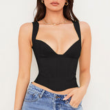 Popular! Basic Sexy Crop Tank Top! Sexy Cropped Top Club Top Cyber Celebrity Fashion 2111 - KellyModa Store