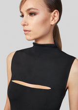 Breast Cut Out Turtle Neck Sleeveless Dress! Slim Fitting Sexy Dress Cyber Fashion 2201