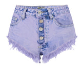 Faint Purple Distressed Jeans, Denim Shorts Hot Pants, Bottoms, Femme Bottoms - KellyModa Store