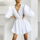 Sweet Chic White Adorable Fluffy Sleeve Mini Dress! Mini Dress Party Dress 2112 - KellyModa Store