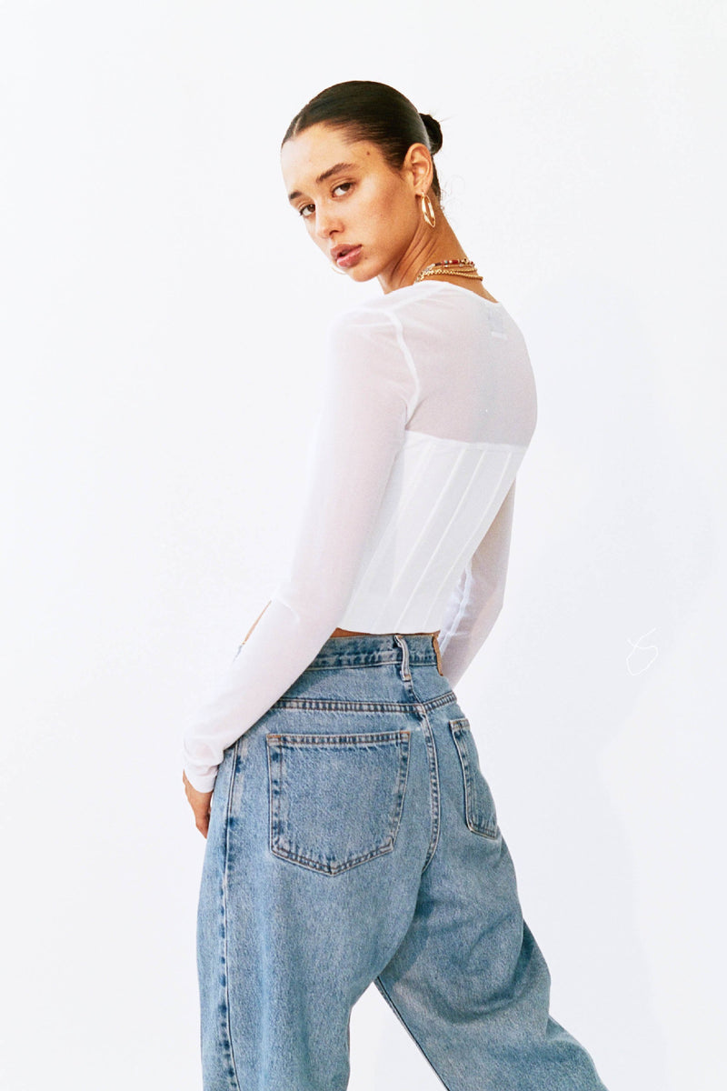 Simplicity Mesh Crop Top! Sexy See-through Cropped Top Cyber Celebrity Fashion 2111 - KellyModa Store