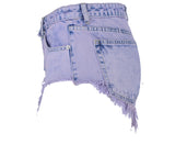 Faint Purple Distressed Jeans, Denim Shorts Hot Pants, Bottoms, Femme Bottoms - KellyModa Store