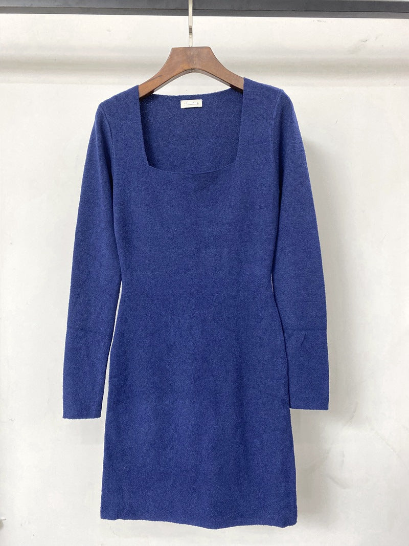 Minimal Solid Color Sweater Dress 3 Colors! Slim Fitting Knitwear Celebrity Fashion 2202