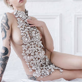 Top Luxury Shine Zirons Gems Rhinestones Floral body Chain , Sexy Body Jewelry Dress, Hot ClubWear