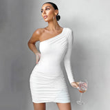 Asymmetric Slim Fitting Sexy Strapless Hip Dress ! Night Club Hot Dress Celebrity Fashion 2111 - KellyModa Store