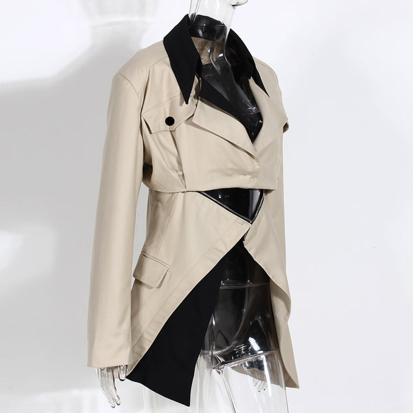Zipper Detachable Top Jacket Zippered Crop Top Jacket! Blazer Office Fashion 2211