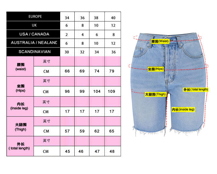 Cropped straige leg Blue Jeans Denim Shorts Pants, Bottoms, Women Jeans Shorts - KellyModa Store