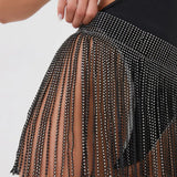 Blingbling Mini  Skirt with Tassels , Shining Hot Skirt, ClubWear Party Wear