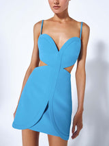 Butterfly Blue Hollow Out Sexy Slim Fitting Slip Dress! Women's Event Dress Fashion 2208