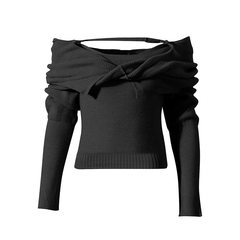 Strapless Sexy Knitted Sweater Top 3 Colors! Slim Fitting Knitwear Celebrity Fashion 2111 - KellyModa Store