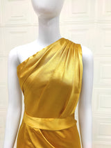 Goddess's Choice! Shining Gold Color Luxury One Shoulder Event Long Dress! Event Dress 2112 - KellyModa Store