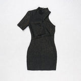 Flickering Asymmetric Hollow Out Ribbed Knitwear Dress! Slim Fitting Knitwear Celebrity Fashion 2201