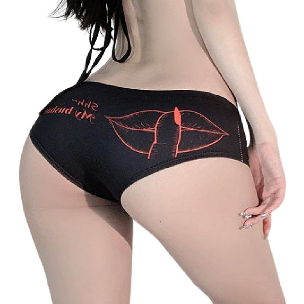 Shh, my husband is at home, Funny Printed Slogan Quotation Sexy Panty Underwear, Hot Pants 239