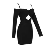 Diamond-shape Hollow Out Ribbed Knitwear Slip Dress! Slim Fitting Knitwear Fashion 2201