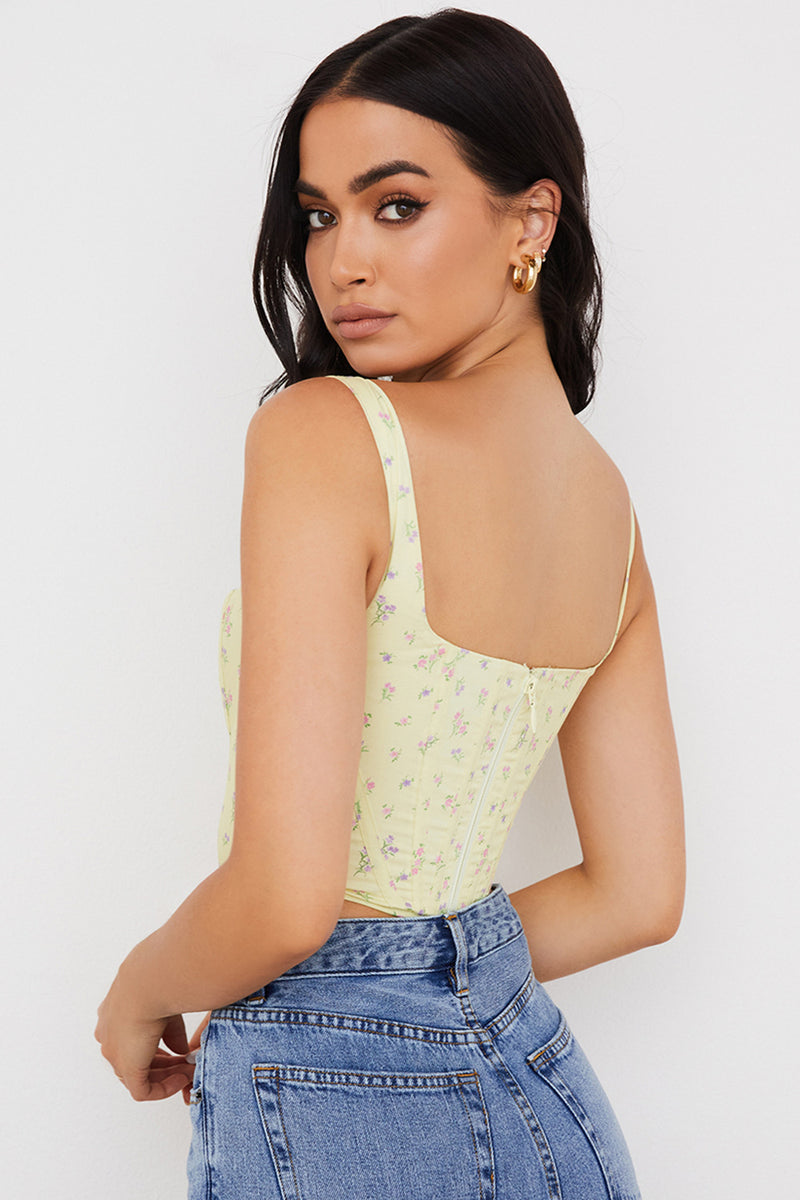 Printed Floral Crop Tank Top! Sexy Cropped Slip Top Club Top Cyber Celebrity Fashion 2111 - KellyModa Store