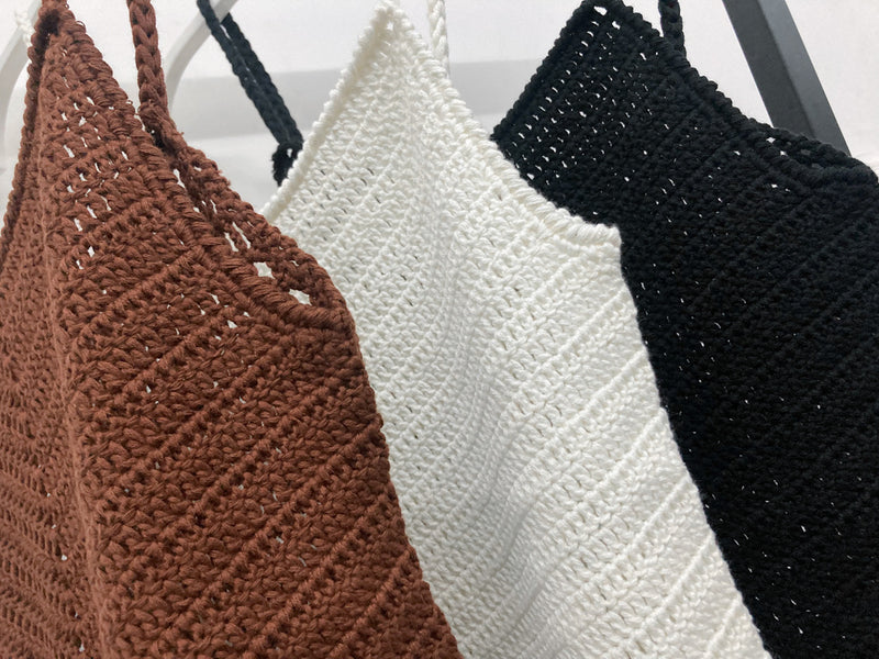 Hand Crocheted Tank Top Minimal Basic Normcore Style Women's Vest !  Designer Fashion 2205