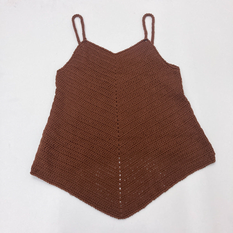 Hand Crocheted Tank Top Minimal Basic Normcore Style Women's Vest !  Designer Fashion 2205