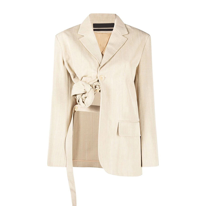 Tied Blossom! Asymmetric Blazer Top Jacket Blazer Office Fashion 2210