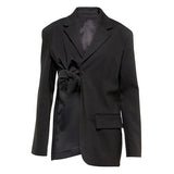 Tied Blossom! Asymmetric Blazer Top Jacket Blazer Office Fashion 2210