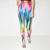 Unreal Color Stripes Printed Tee and Stirup Legging 2-piece Set! Striped Pants Designer Fashion 2201 - KellyModa Store