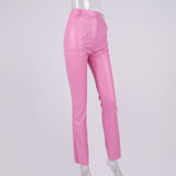 Patent Vegan PU Leather straight Leg Pants! Sexy Slip NightClub Wear Celebrity Fashion 2111 - KellyModa Store