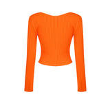 Ribbed Crop Top Long Sleeve! Sexy Ribbed Basic Crop Top Cyber Fashion 2203