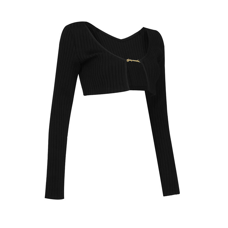 Ribbed Crop Top Long Sleeve! Sexy Ribbed Basic Crop Top Cyber Fashion 2203