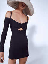 Diamond-shape Hollow Out Ribbed Knitwear Slip Dress! Slim Fitting Knitwear Fashion 2201