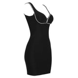 Jewelry Trimmed Tank Dress!  Slim Fitting Sexy Party Hip Dress Cyber Fashion 2201