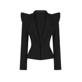 Little Monster's Horn! Pointed Shoulder Chic Slim Fitting Blazer Celebrity Fashion 2202