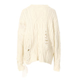 Organza Ruffled Ripped Sweater Top Knitwear!  Casual Sweater Top Celebrity Fashion 2207