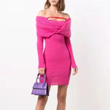 Strapless Sexy Knitted Sweater Dress 3 Colors! Slim Fitting Knitwear Celebrity Fashion 2111 - KellyModa Store