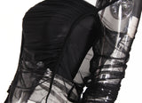 Trendy See-Through Mesh Long Sleeve Turtle Neck Top ! Cut Off Top Cyber Fashion 2205