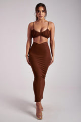 Sexy Crop Slip Top and Skirt 2-piece Set! Sexy Top Slim Fitting Cyber Celebrity Fashion 2112 - KellyModa Store