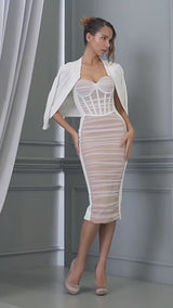 Wrinkled Mesh Bandage Slip Dress! Midi Dress Party Dress Night Dress Ball Dress Sexy Dress 2210