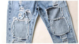 Big Holes Nine!Blue Jeans, Denim, Bottoms, Women Jeans, Femme Bottoms, Pants Trousers - Bohedian.Shop